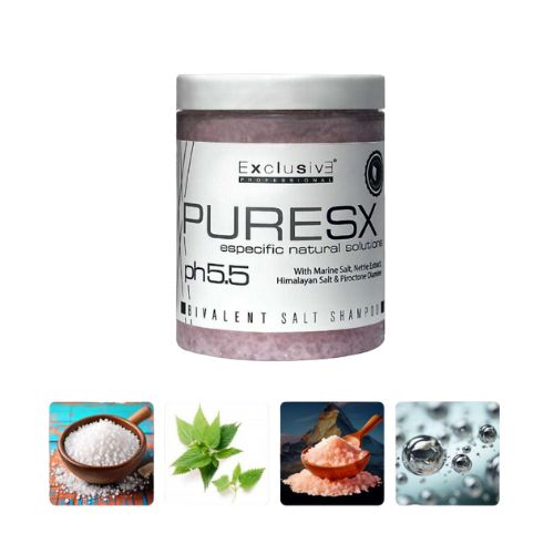 PURE SX BIVALENT SALT SH Szampon w pa艣cie z sol膮 morsk膮 i himalajsk膮, pokrzyw膮 i piroktonem olaminy do sk贸ry przet艂uszczaj膮cej si臋 i z 艂upie偶em 400 gr