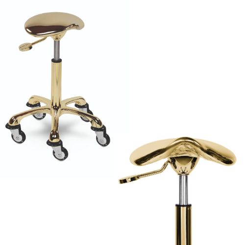 Sto艂ek hoker siod艂o fryzjerskie na k贸艂kach GOLD SHINE SIBEL