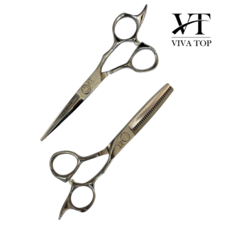 Zestaw VIVA TOP FLASH  Nożyczki 5,5"+  Degażówki 5,5"+ Etui silver 2 poz.