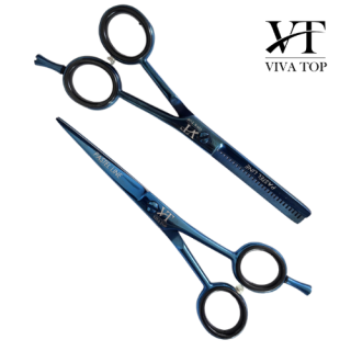 Zestaw VIVA TOP PASTELL LINE BLUE  Nożyczki 5,5"+ Degażówki 5,5"+  Etui black 2 poz.