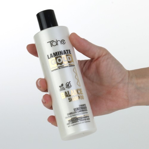 LAMINATE GOLD BIOPLASTIA BALANCE SHAMPOO Bez siarczanowy szampon do włosów prostowanych pielęgnacja domowa 300 ml - obrazek 2